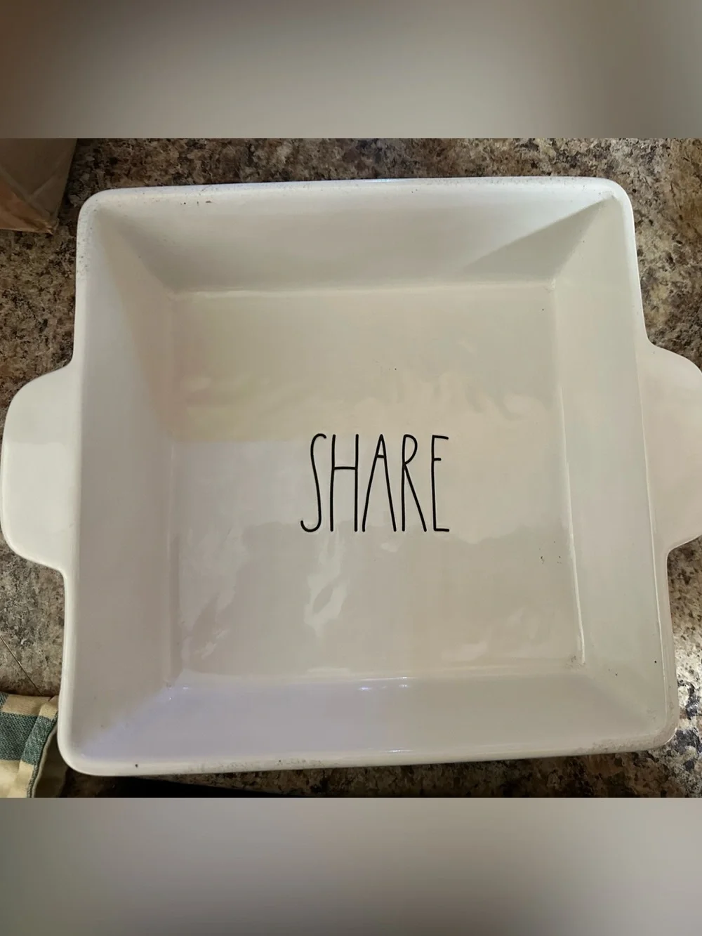 Rae Dunn White Ceramic 'SHARE' Serving Tray